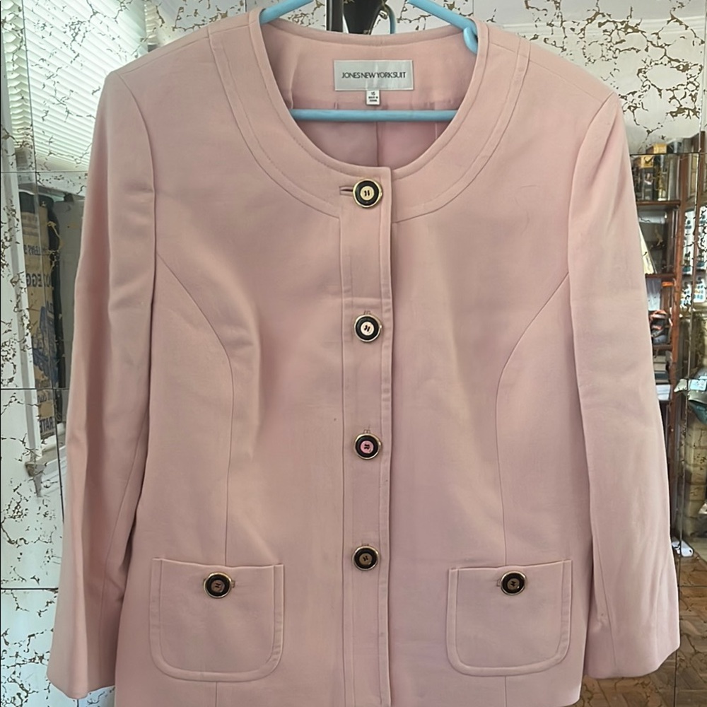 Jones New York Pink Blazer Tailored Suit Jacket